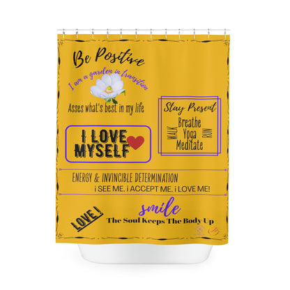 SSSS Be Positive Shower Curtain - Yellow (BL)