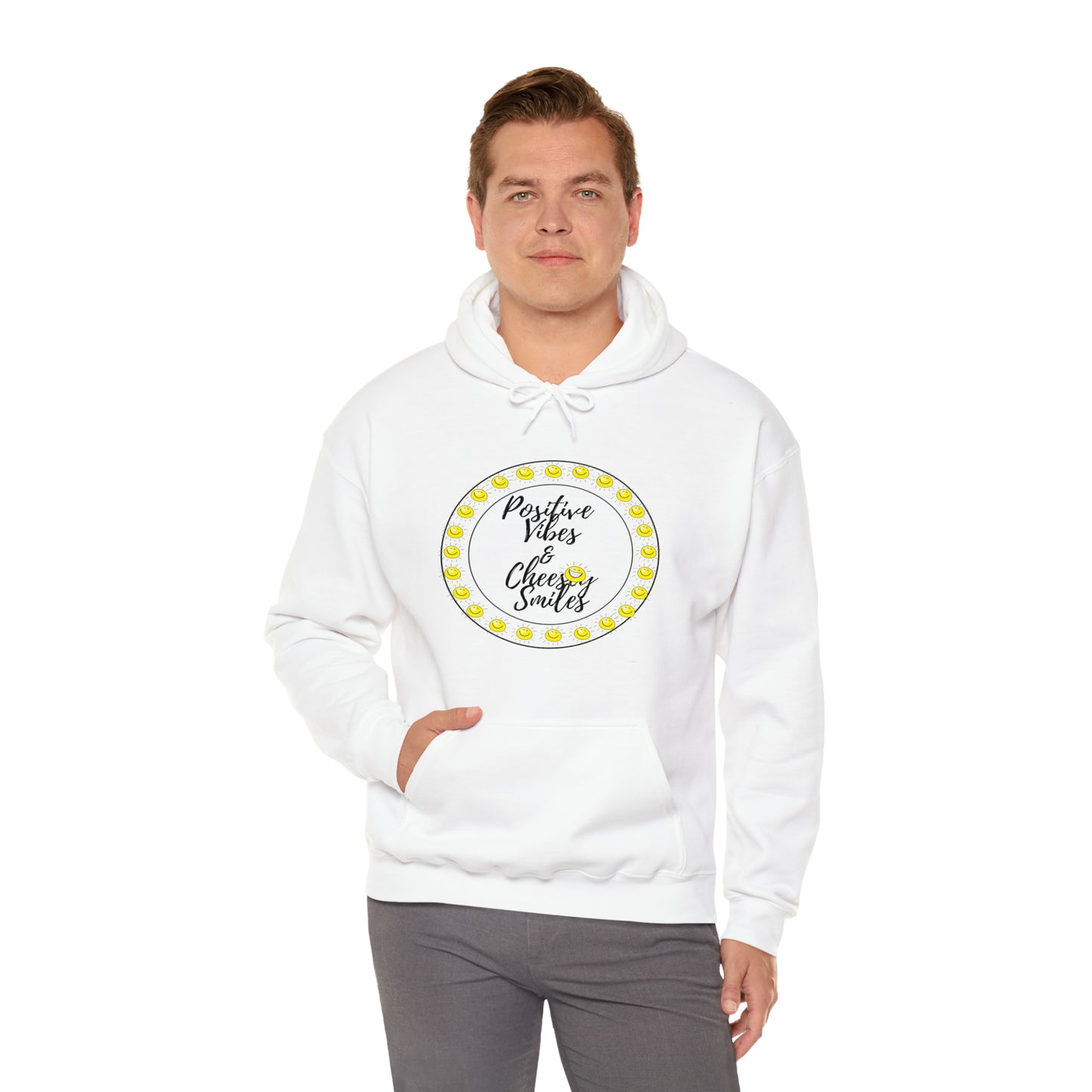 SSSS Positive Vibes & Cheesey Smiles Unisex Heavy Blend™ Hooded Sweatshirt