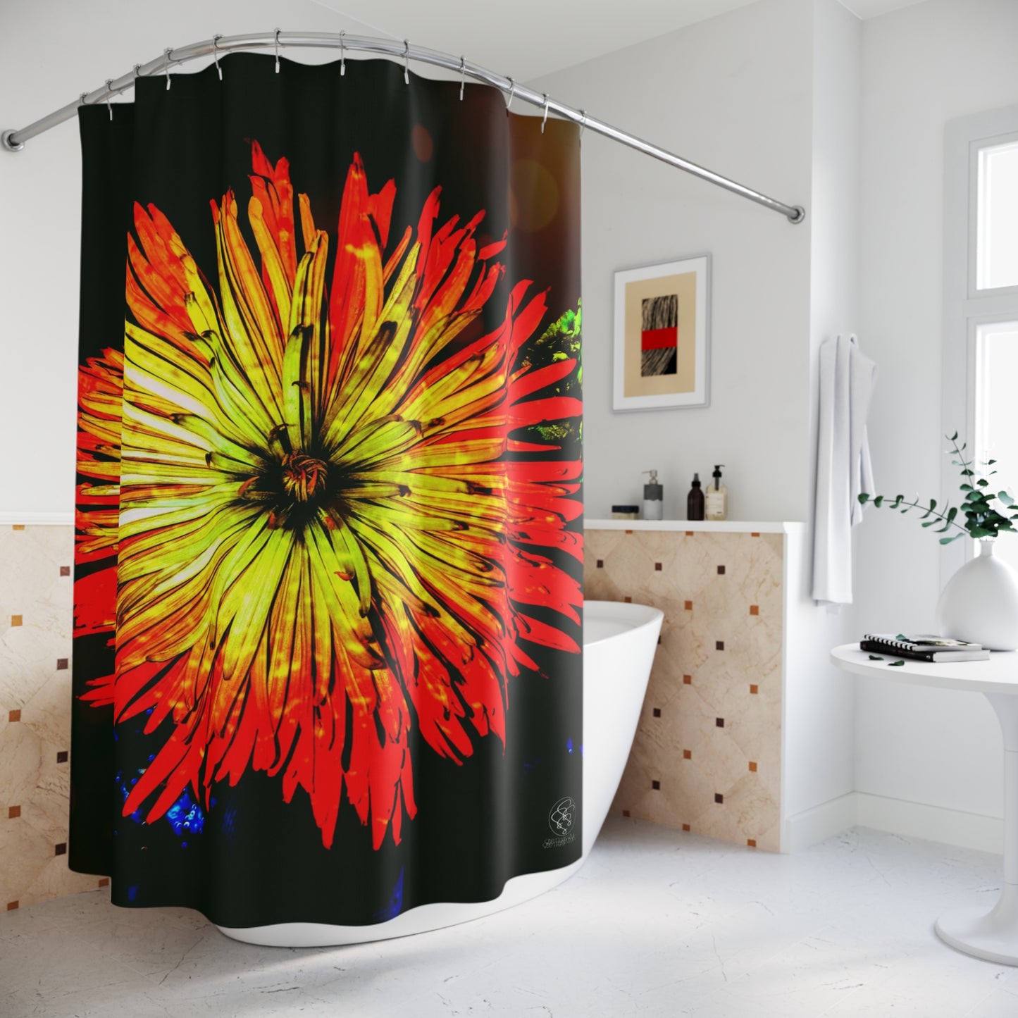 SSSS Psychedelic OrangeYell Shower Curtain