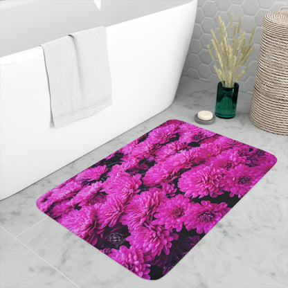 SSSS Pink Chrysanthemum Bath Mat