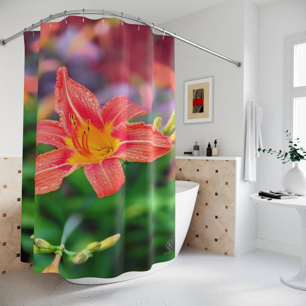 SSSS Orange Day-Lily Shower Curtain