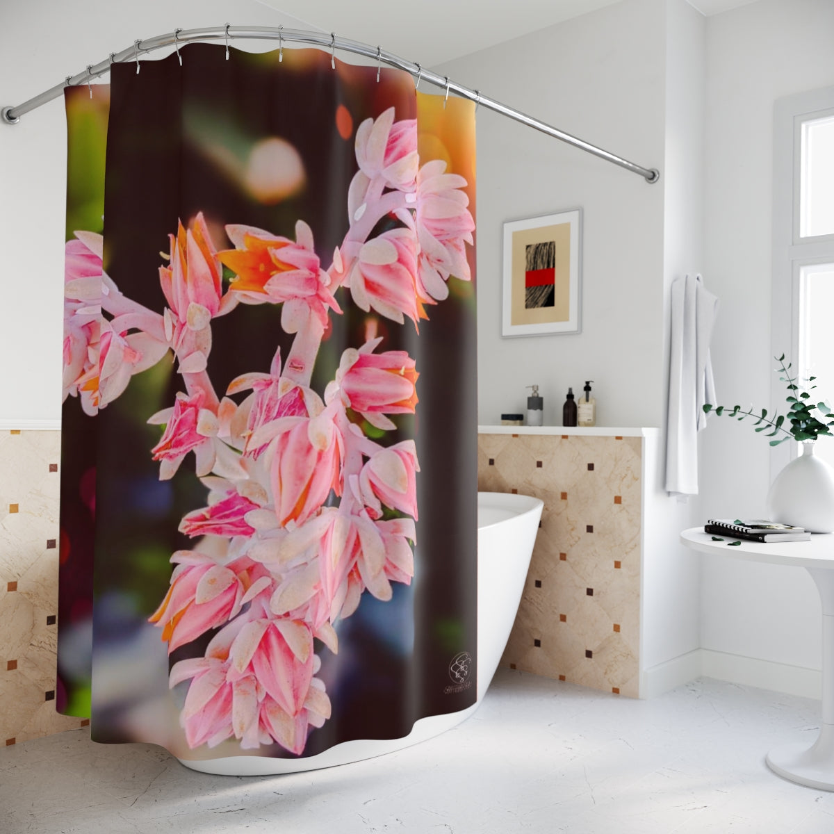 SSSS Psychedelic PinkOrange Shower Curtain