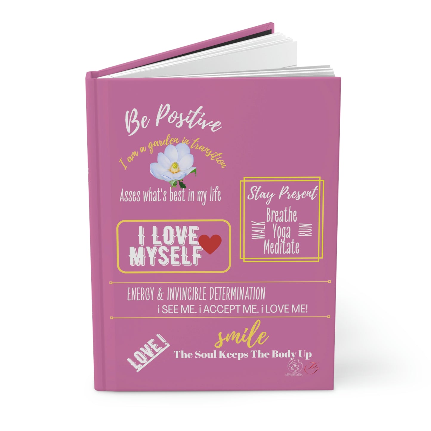 SSSS Be Positive Hardcover Journal Pink